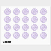 Floral Trellis White - Purple Ronde Sticker (Vel)