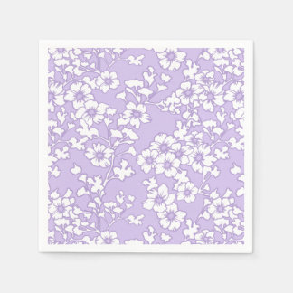 Floral Trellis White - Purple Servet