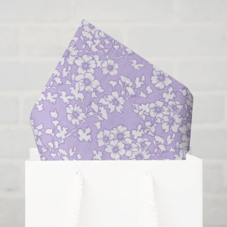 Floral Trellis White - Purple Tissuepapier