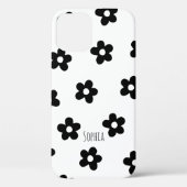 Floral Trendy Black en white Chic Spring Case-Mate iPhone Case (Achterkant)