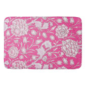 Floral Trendy Bright Roze en Wit Badmat (Voorkant)