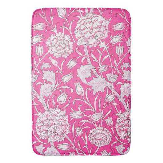 Floral Trendy Bright Roze en Wit Badmat (Voorkant Verticaal)