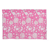  Floral Trendy Bright Roze en Wit Kussensloop (Voorkant)