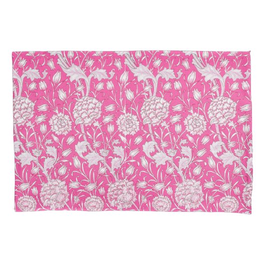 Floral Trendy Bright Roze en Wit Kussensloop (Voorkant)