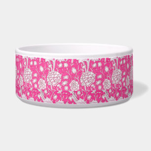  Floral Trendy Bright Roze en Wit Voerbakje
