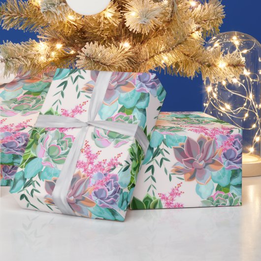 Floral Trendy Elegant Modern Wrapping Paper Cadeaupapier (Feestdagen)