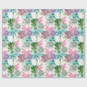 Floral Trendy Elegant Modern Wrapping Paper Cadeaupapier (Vlak)