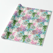 Floral Trendy Elegant Modern Wrapping Paper Cadeaupapier (Uitgerold)
