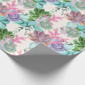 Floral Trendy Elegant Modern Wrapping Paper Cadeaupapier (Hoek)