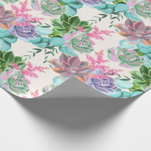 Floral Trendy Elegant Modern Wrapping Paper Cadeaupapier (Hoek)