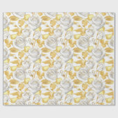 Floral Trendy Elegant Modern Wrapping Paper Cadeaupapier (Vlak)