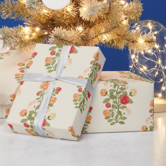 Floral Trendy Elegant Modern Wrapping Paper Cadeaupapier (Feestdagen)