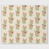 Floral Trendy Elegant Modern Wrapping Paper Cadeaupapier (Vlak)