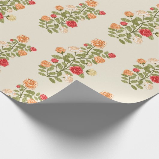 Floral Trendy Elegant Modern Wrapping Paper Cadeaupapier (Hoek)