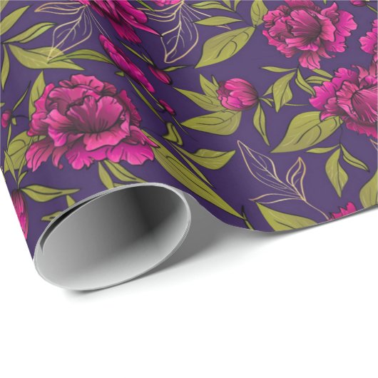 Floral Trendy Elegant Modern Wrapping Paper Cadeaupapier (Rol Hoek)