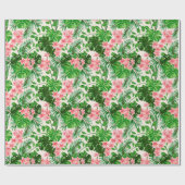 Floral Trendy Elegant Modern Wrapping Paper Cadeaupapier (Vlak)