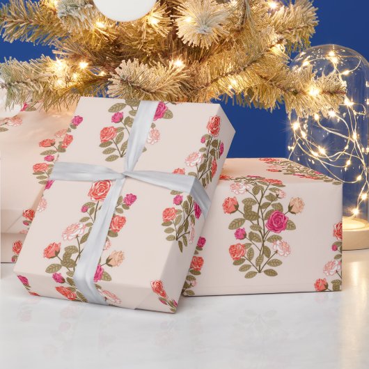 Floral Trendy Elegant Modern Wrapping Paper Cadeaupapier (Feestdagen)
