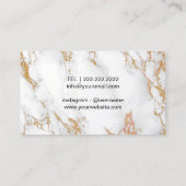  Floral Trendy Gold Marble Makeup Artist Visitekaartje (Achterkant)