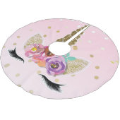 Floral Trendy Modern Unicorn Horn Gold Confetti Kerstboom Rok (Gekanteld)