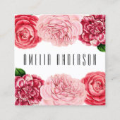 Floral trendy roze roze roze visitekaartje (Voorkant)
