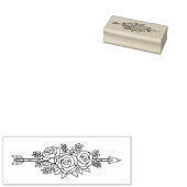 Floral Tribal Arrow, Roos Flowers Posy Rubberstempel (Gestempeld)