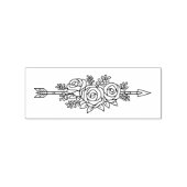Floral Tribal Arrow, Roos Flowers Posy Rubberstempel (Afrduk)