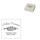 Floral Tribal Arrow, Rose Flowers Address 6 Rubberstempel (Gestempeld)
