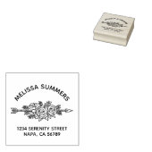 Floral Tribal Arrow, Rose Flowers Arch Address Rubberstempel (Gestempeld)