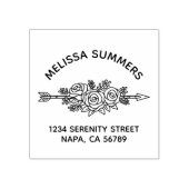 Floral Tribal Arrow, Rose Flowers Arch Address Rubberstempel (Afrduk)