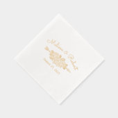 Floral Tribal Arrow Rozen bruiloft Folie Servetten (Rechts)