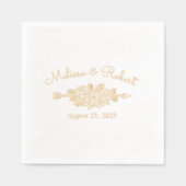 Floral Tribal Arrow Rozen bruiloft Folie Servetten (Voorkant)