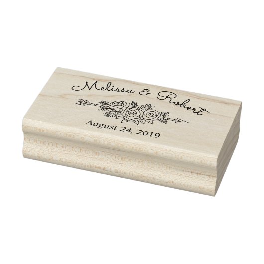 Floral Tribal de Rozen sparen de DatumWeddenschap Rubberstempel (Stempel)