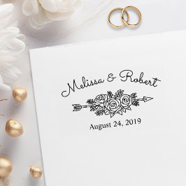 Floral Tribal de Rozen sparen de DatumWeddenschap Rubberstempel