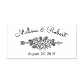 Floral Tribal Pijl sparen de Datum Weddenschap Zelfinktende Stempel (Design)