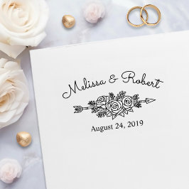 Floral Tribal Pijl sparen de Datum Weddenschap Zelfinktende Stempel