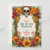 💀🎉Floral Tribute Dia de los Muertos Kaart (Voorkant)