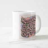 Floral Tribute: Moederschap Waardering Keramisch Grote Koffiekop (Voorkant rechts)