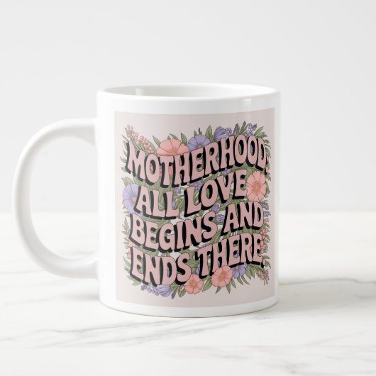 Floral Tribute: Moederschap Waardering Keramisch Grote Koffiekop (Links)