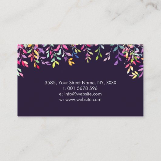 Floral Triple Moon - Triple Goddess Visitekaartje (Achterkant)