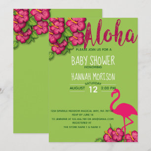 Floral Tropical Aloha Baby Kaart