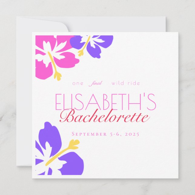 Floral Tropical Bachelorette Party Uitnodiging (Voorkant)
