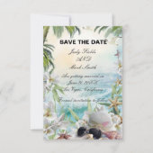 Floral Tropical Beach Bruiloft Save The Date Kaart (Voorkant)