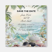 Floral Tropical Beach Bruiloft Save The Date Magneet (Voorkant)