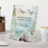 Floral Tropical Beach Bruiloft Veiligheid Reclamebord Met Voetstuk (Insitu)