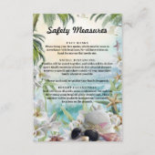 Floral Tropical Beach Bruiloft Veiligheidsmaatrege Informatiekaartje (Voorkant)
