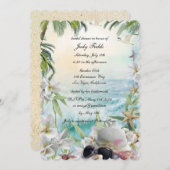 Floral Tropical Beach Bruiloft Vrijgezellenfeest Kaart (Voorkant / Achterkant)