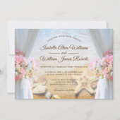 Floral Tropical Beach Starfish Weddenschap Kaart (Voorkant)