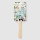 Floral Tropical Beach Trouwprogramma Fans Handwaaier (Achterkant)