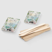 Floral Tropical Beach Trouwprogramma Fans Handwaaier (Niet-gemonteerd)