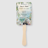 Floral Tropical Beach Trouwprogramma Fans Handwaaier (Voorkant)